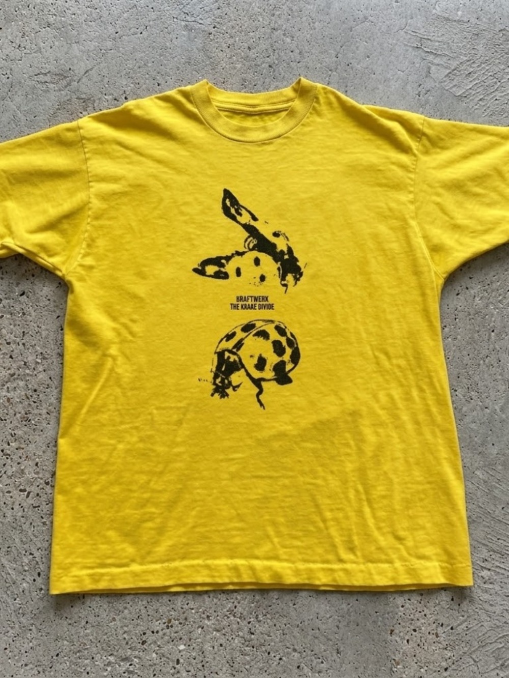 Yellow Graphic Tee with Black Print